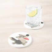 Cute Frolicsome Cartoon Wolf Onderzetter (Zijkant)