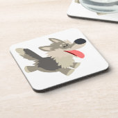 Cute Frolicsome Cartoon Wolf Onderzetters set (Linkerzijde)