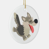 Cute Frolicsome Cartoon Wolf Ornament (Rechts)