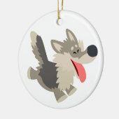 Cute Frolicsome Cartoon Wolf Ornament (Links)