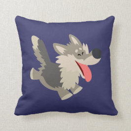 Cute Frolicsome Cartoon Wolf Pillow Kussen