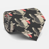 Cute Frolicsome Cartoon Wolf Stropdas (Opgerold)