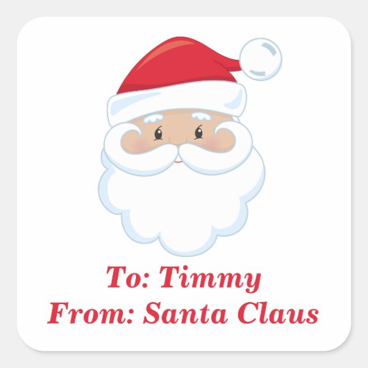 Cute From Santa Claus Customized Christmas Gift Vierkante Sticker (Voorkant)