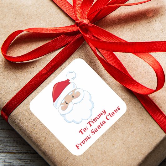 Cute From Santa Claus Customized Christmas Gift Vierkante Sticker