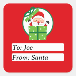 Cute From Santa Claus Green Custom Christmas Vierkante Sticker