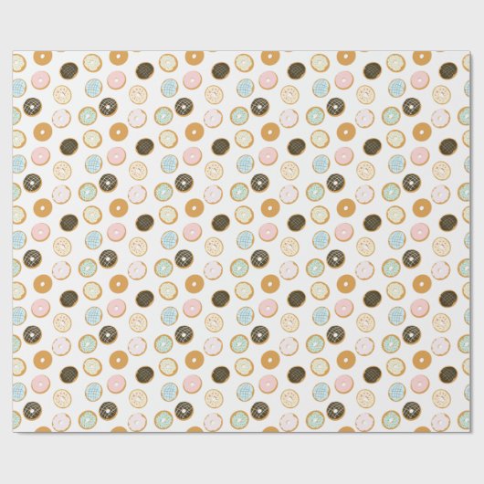 Cute Frosted Donut Pattern Cadeaupapier (Vlak)