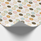 Cute Frosted Donut Pattern Cadeaupapier (Hoek)