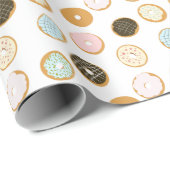 Cute Frosted Donut Pattern Cadeaupapier (Rol Hoek)