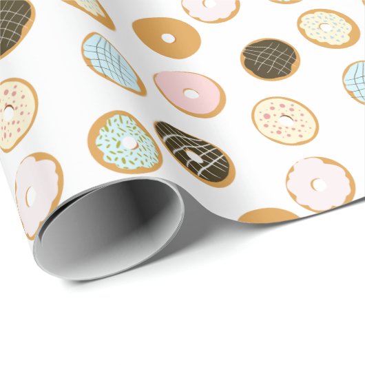 Cute Frosted Donut Pattern Cadeaupapier (Rol Hoek)