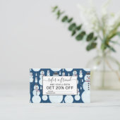 Cute Frosty Blue Snowman Waterverf Pattern Aanbevelingskaartje (Staand voorkant)