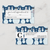 Cute Frosty Blue Snowman Waterverf Pattern Afsprakenkaartje (Voorkant / Achterkant)
