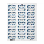 Cute Frosty Blue Snowman Waterverf Pattern Etiket (Full Sheet)