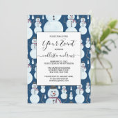 Cute Frosty Blue Snowman Waterverf Pattern Kaart (Staand voorkant)