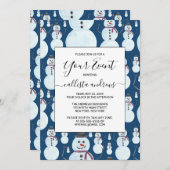 Cute Frosty Blue Snowman Waterverf Pattern Kaart (Voorkant / Achterkant)