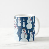 Cute Frosty Blue Snowman Waterverf Pattern Koffiemok (Voorkant rechts)