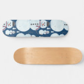 Cute Frosty Blue Snowman Waterverf Pattern Persoonlijk Skateboard (Horizontaal)