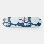 Cute Frosty Blue Snowman Waterverf Pattern Persoonlijk Skateboard (Horizontaal)