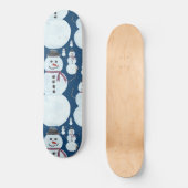 Cute Frosty Blue Snowman Waterverf Pattern Persoonlijk Skateboard (Voorkant)