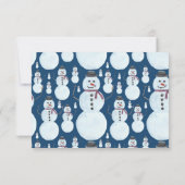 Cute Frosty Blue Snowman Waterverf Pattern Save The Date (Achterkant)