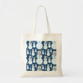 Cute Frosty Blue Snowman Waterverf Pattern Tote Bag (Voorkant)
