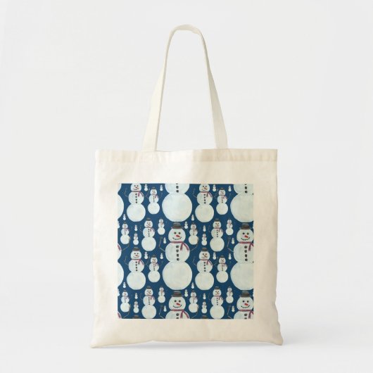 Cute Frosty Blue Snowman Waterverf Pattern Tote Bag (Voorkant)