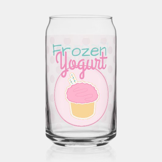 Cute Frozen Yogurt Blikvorm Glas (Achterkant)