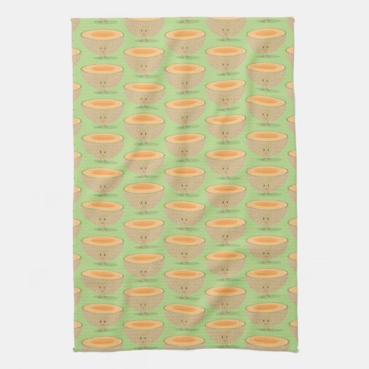 Cute Fruit Cantaloupe Pattern Melon Fun Food Theedoek (Verticaal)