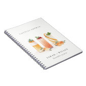 Cute Fruit Cocktail Blush Oranje Couples Shower Notitieboek (Rechterzijde)