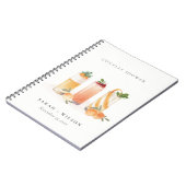 Cute Fruit Cocktail Blush Oranje Couples Shower Notitieboek (Linkerzijde)
