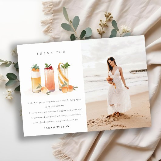 Cute Fruit Cocktail Blush Sinaasappel elke dag van Bedankkaart