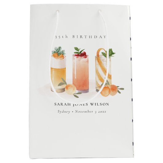 Cute Fruit Cocktail Blush Sinaasappel elke dag van Medium Cadeauzakje (Voorkant)