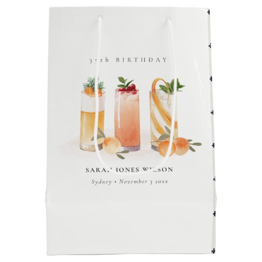 Cute Fruit Cocktail Blush Sinaasappel elke dag van Medium Cadeauzakje (Achterkant)