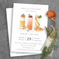 Cute Fruit Cocktail Oranje Couples Shower Invite