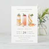 Cute Fruit Cocktail Oranje Couples Shower Invite Bedankkaart (Staand voorkant)