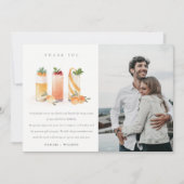 Cute Fruit Cocktail Oranje Photo Couples Shower Bedankkaart (Voorkant)