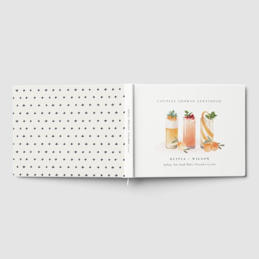 Cute Fruit Cocktail Sinaasappels Koppels Bruiloft Gastenboek (Volledig)