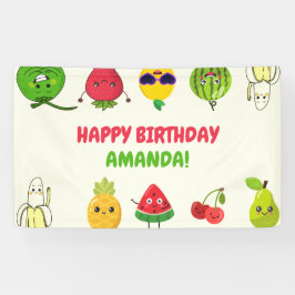 Cute Fruit Funny Kids Birthday Party Signs Banner
