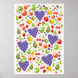 Cute Fruit patroon Poster