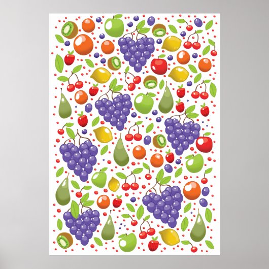 Cute Fruit patroon Poster (Voorkant)