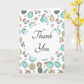 Cute Fruit Pattern Summery Geachte Hartelijk dank Kaart (Gele Bloem)