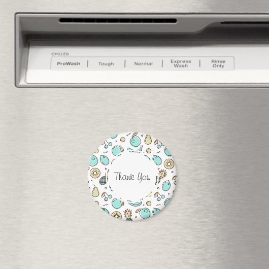 Cute Fruit Pattern Summery Geachte Hartelijk dank Magneet (Insitu (Vaatwasser))