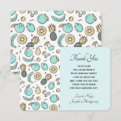 Cute Fruit Pattern Summery Thleed Bedankkaart (Voorkant / Achterkant)