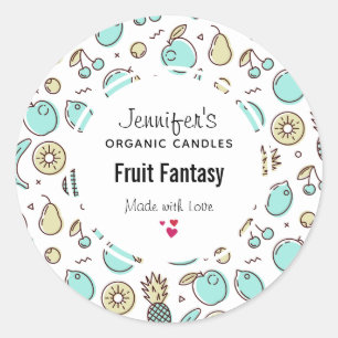 Cute Fruit Pattern Summery Thleed Candle/Soap Ronde Sticker