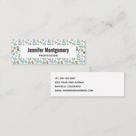 Cute Fruit Pattern Summery Thleed Mini Visitekaartje (Voorkant / Achterkant)