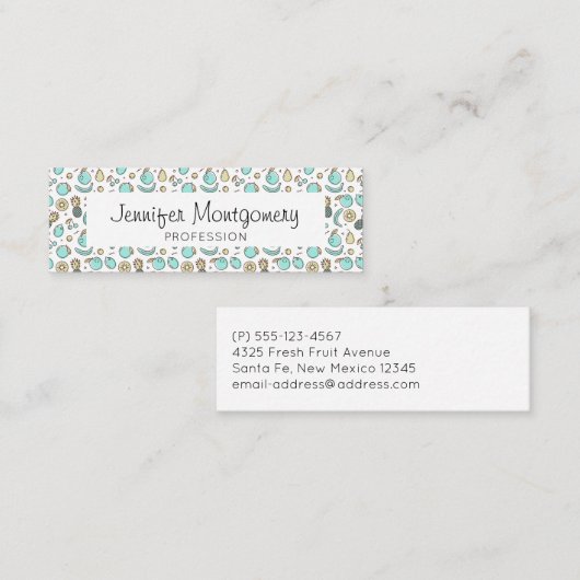 Cute Fruit Pattern Summery Thleed Mini Visitekaartje (Voorkant / Achterkant)
