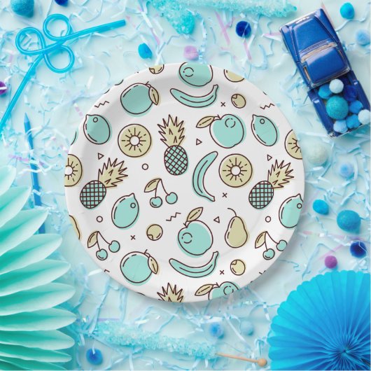 Cute Fruit Pattern Summery Thleed Papieren Bordje (Feest)