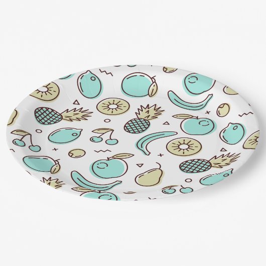 Cute Fruit Pattern Summery Thleed Papieren Bordje (Gekanteld)
