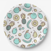 Cute Fruit Pattern Summery Thleed Papieren Bordje (Voorkant)