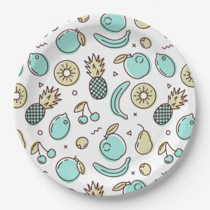 Cute Fruit Pattern Summery Thleed Papieren Bordje