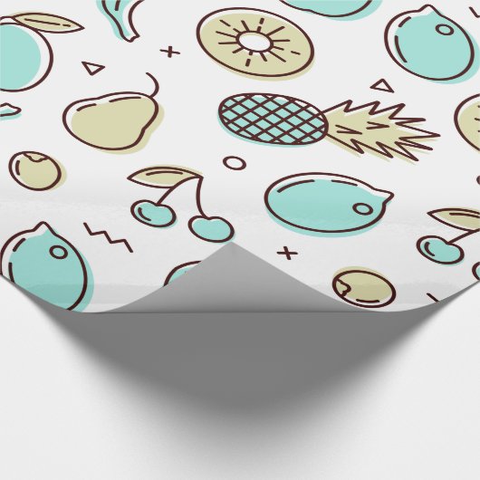 Cute Fruit Pattern Summery Thleed Pattern Cadeaupapier (Hoek)